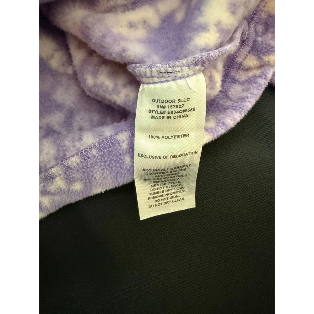 Eddie Bauer Kids Purple Yellow Swirl Full Zip Fleece Jacket  Size S 7/8